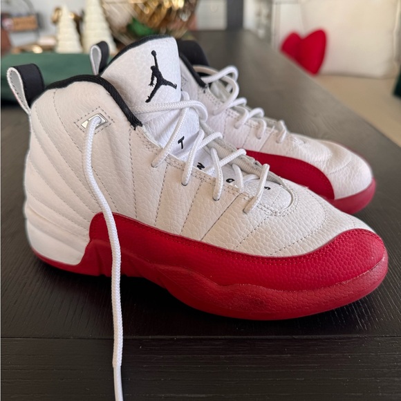 Jordan Other - Boys Air Jordan 12 Retro White Red Sneakers Size 2